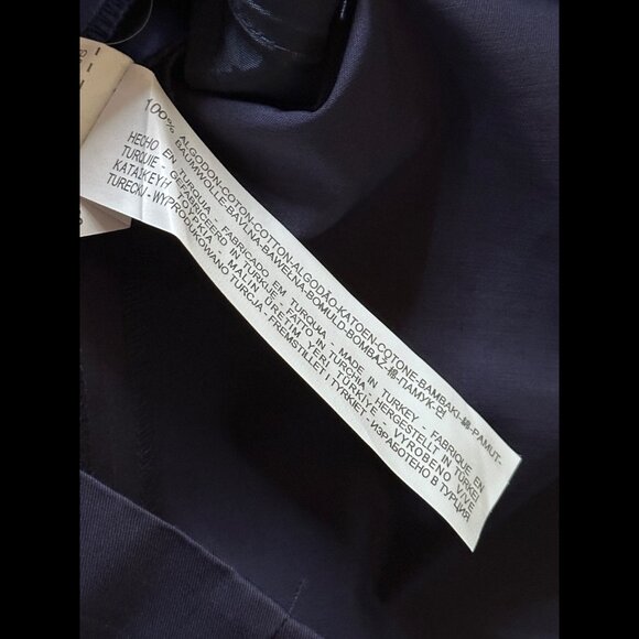 Zara Skirt Small Womens Blue Navy Pleated Golden Zip Stretch Waist 100% Cotton - Picture 7 of 7